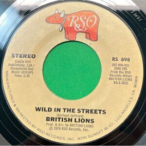 British Lions Wild in the Streets / Booster 45 Vinyl 70s Hard Rock RSO Records
